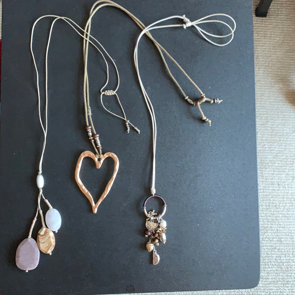 Assorted beaded and metal necklaces